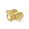 Brass Micro Pave Clear Cubic Zirconia Butterfly Charms ZIRC-F132-43G-3