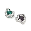 Brass & Glass Micro Pave Cubic Zirconia Pendants KK-S532-04P-2