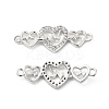 Brass Micro Pave Clear Cubic Zirconia Connector Charms KK-E068-VB383-1