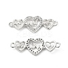 Brass Micro Pave Clear Cubic Zirconia Connector Charms KK-E068-VB383-1