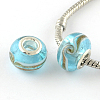 Rondelle Handmade Gold Sand Lampwork European Large Hole Beads LS-X-LPDL-R007-07B-1