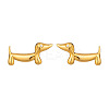 304 Stainless Steel Dog Stud Earrings for Women UX9475-5
