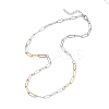 4MM Two Tone 304 Stainless Steel Paperclip Chain Necklaces NJEW-JN05625-5