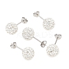 Gifts for Her Valentines Day 925 Sterling Silver Austrian Crystal Rhinestone Ball Stud Earrings for Girl Q286H011-4