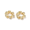 Brass Micro Pave Clear Cubic Zirconia European Beads KK-D228-03G-1
