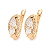 Brass Micro Pave Clear Cubic Zirconia Hoop Earrings EJEW-A107-09E-KCG-1