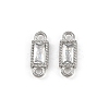 304 Stainless Steel Pave Clear Cubic Zirconia Rectangle Links Connector Charms STAS-F322-13P-1