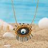 Woven Cord Glass Eye Pendant Women's Necklaces EY5817-1