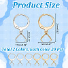 20 Pair 2 Color 304 Stainless Steel Leverback Earring Findings EJEW-AB00047-2