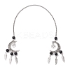 Moon with Feather Alloy Pendant Decorations HJEW-JM02298-01-1