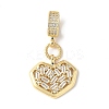 Brass Micro Pave Cubic Zirconia European Dangle Charms ZIRC-I071-10G-1