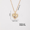 Vintage Heart-shaped Brass Micro Pave Clear Cubic Zirconia Pendant Necklaces FH1361-2-1