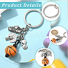 20Pcs Alloy & Wood Keychain KEYC-SC0001-59B-7