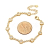 Rack Plating Brass Micro Pave Cubic Zirconia Link Bracelets for Women BJEW-C086-02G-4