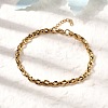 304 Stainless Steel Coffee Bean Chain Bracelets for Women BJEW-B140-01B-G-2