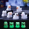 Halloween Luminous Opaque Resin Ghost Display Decoration DJEW-N004-12-2