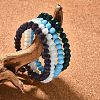 Faceted Opaque Solid Color Crystal Glass Rondelle Beads Stretch Bracelets BJEW-F072-M-5