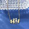 304 Stainless Steel Family Pendants Necklaces for Women NJEW-A045-11G-3