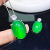 Dyed Natural Green Chalcedony Pendants G-S001-04P-1