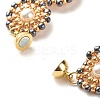 Shell Pearl Flower Link Bracelet BJEW-JB08084-04-6