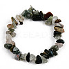 Unisex Chip Natural Indian Agate Beaded Stretch Bracelets BJEW-S143-38-2