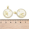 Brass Micro Pave Clear Cubic Zirconia Pendants KK-L213-010G-11-3