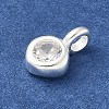 925 Sterling Silver Cubic Zirconia Flat Round Charms STER-R002-02S-08-2