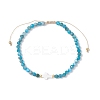 Natural Apatite Beaded Braided Bead Bracelets for Women BJEW-JB12211-03-2