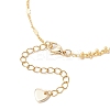Brass Heart & Round Beaded Link Chains Bracelet Making AJEW-JB01370-3