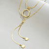 Stainless Steel Disc Tassel Double Layered Adjustable Slider Women's Necklaces SJ4314-3