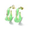 Enamel Twist Stud Earrings EJEW-P214-03G-03-1