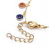 Donut Brass Enamel Charm Bracelets BJEW-JB05221-04-3