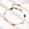 Glass Beaded Chain Bracelets BJEW-K237-23G-2