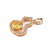 Brass Micro Pave Cubic Zirconia Pendants KK-E795-28KCG-01-3