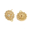 Brass Micro Pave Clear Cubic Zirconia Stud Earring Findings KK-K393-01G-2