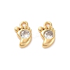 Brass Cubic Zirconia Charms KK-D300-06G-1