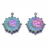 Rainbow Color 304 Stainless Steel Pendant Rhinestone Settings STAS-S119-091-2