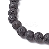 Natural Sodalite with Natural Lava Rock Beaded Stretch Bracelets for Women BJEW-JB11130-03-4