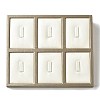 6-Slot Imitation Leather Slant Back Jewelry Ring Display Stands ODIS-K005-11-1