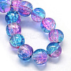 Baking Paint Transparent Crackle Glass Round Bead Strands DGLA-Q018-8mm-64-2