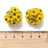 Polymer Clay Rhinestone Beads with Resin RESI-Z045-04-3