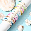 11Pcs Natural Persian Jade Round Beaded & Dyed Synthetic Turquoise Beaded Stretch Bracelets BJEW-JB12005-3