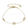 304 Stainless Steel Micro Pave Cubic Zirconia Link Chian Bracelets for Women LS-BJEW-K291-04G-2
