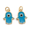 Brass Enamel Pendants KK-P204-11G-D-2
