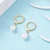 Natural Pearl Beads Drop Huggie Hoop Earrings for Women EJEW-JE04757-03-2