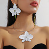 Flower Alloy Pendant Necklace & Stud Dangle Earring Sets FS-WG43B4A-14-1