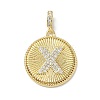 Brass Micro Pave Clear Cubic Zirconia Pendants KK-L253-17G-X-1