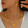 Elegant Brass Flower Charm Necklace & Earrings Sets for Women EH6760-4
