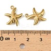 304 Stainless Steel Pendants. Starfish Charm STAS-A190-03G-3