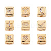 9Pcs 9 Style Brass Micro Pave Cubic Zirconia European Beads ZIRC-PJ0001-05-2
